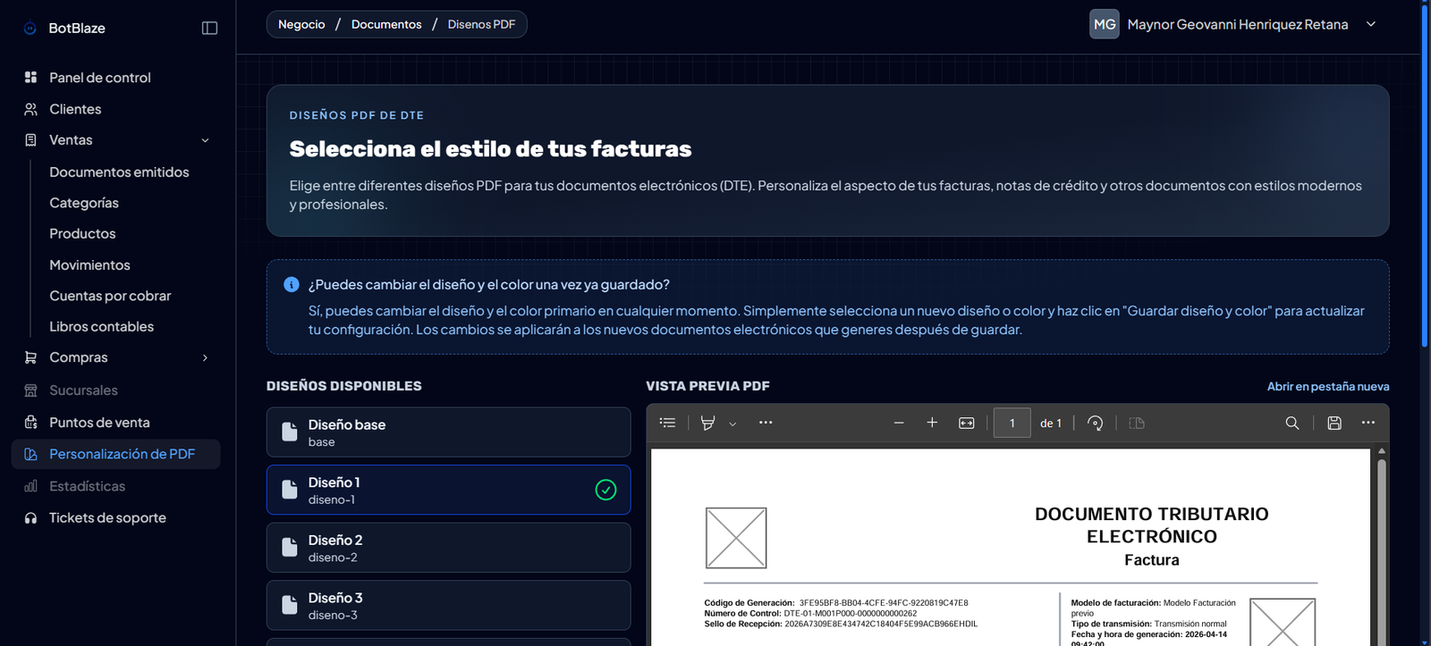 Imagen de Facturacion electronica BotBlaze